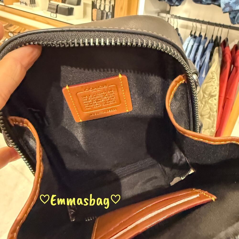 Coach Stanton Crossbody Bag In Signature Canvas Stripes CEB29 Gunmetal/Black - Picture 11 of 16